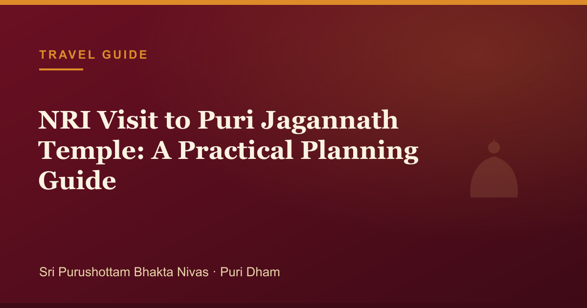 NRI Visit to Puri Jagannath Temple: A Practical Planning Guide — illustrated guide cover