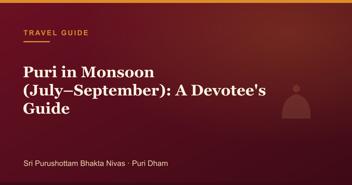 Puri in Monsoon (July–September): A Devotee's Guide — illustrated guide cover